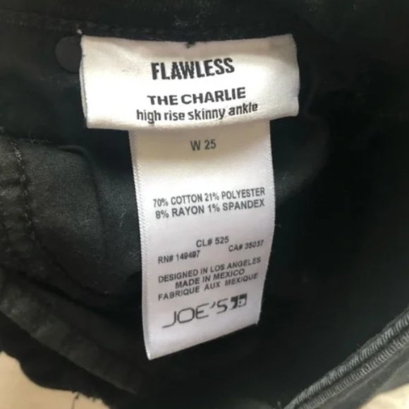 Joe’s Jeans "The Charlie" High Rise Black Skinny with Stripes EUC - Picture 8 of 8